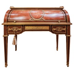 A very fine 19th century French Louis XVI roll top desk by Francois Linke