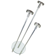 large knut hesterberg CANDLE HOLDER candelabra stainless steel and glass 1970s