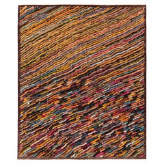 Alfombra moderna Rug & Kilim de rayas onduladas policromáticas