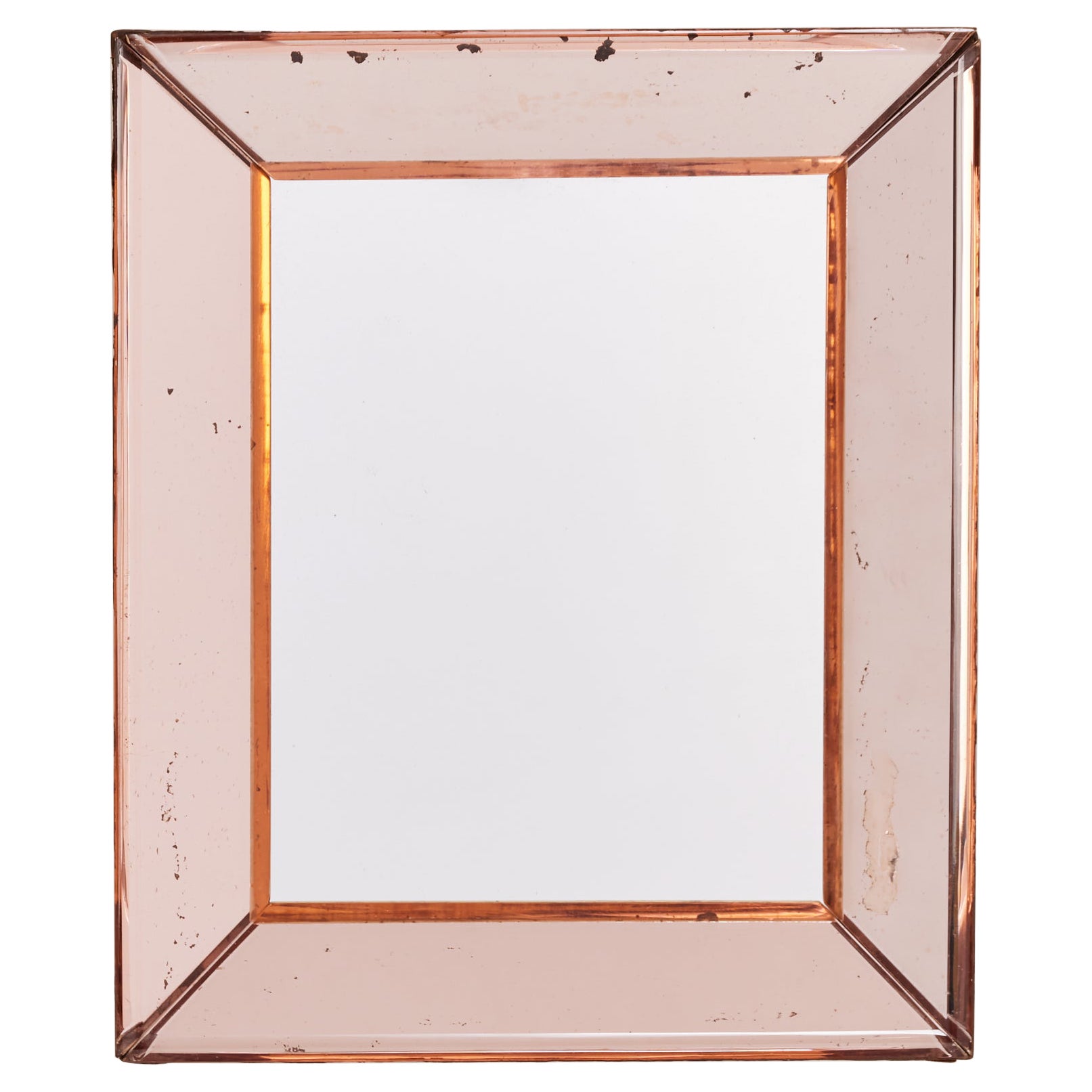 Petite Peach Cristal Art Mirror For Sale