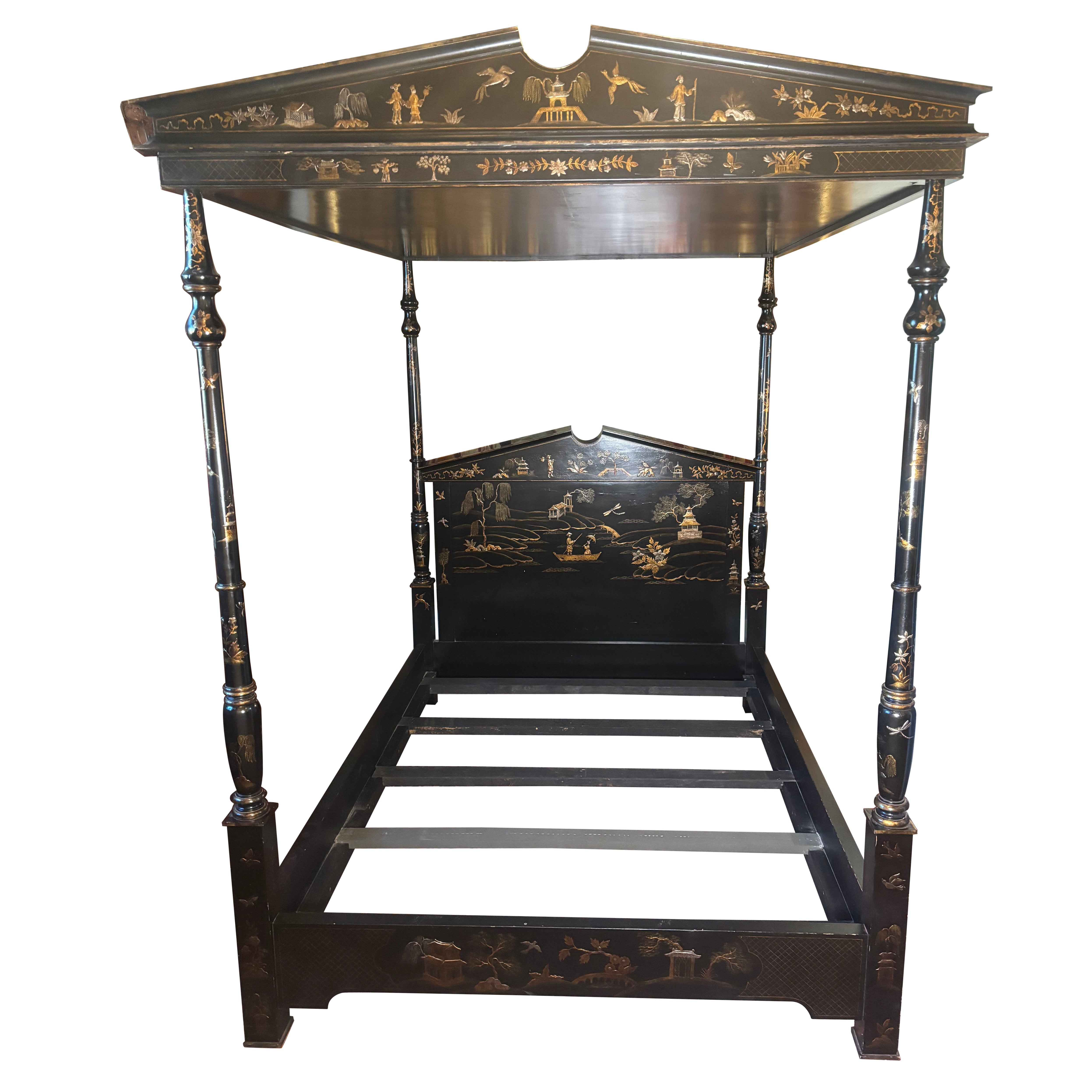 Queen 4 Poster Pendant Canopy Bed Frame