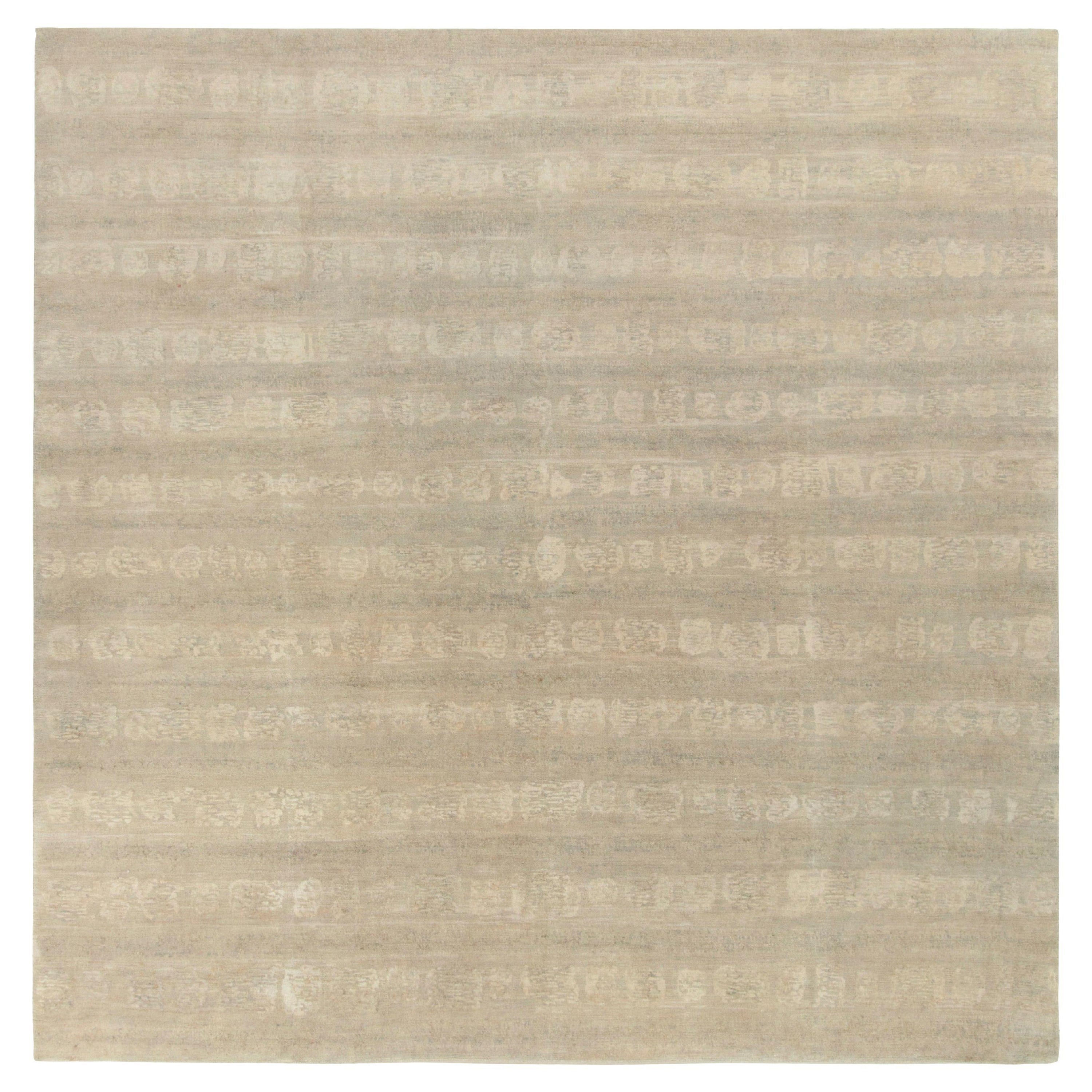 Alfombra contemporánea Rug & Kilim de rayas beige y grises apagadas