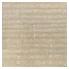Alfombra contemporánea Rug & Kilim de rayas beige y grises apagadas