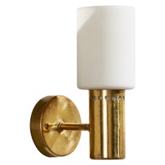 Hans-Agne Jakobsson, Wall Light, Brass, Glass, Sweden, 1960s