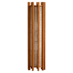 Swedish Designer, Wall Light, Pine, Raffia, Sweden, 1970s