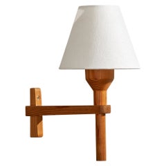Hans-Agne Jakobsson, Wall Light, Pine, Fabric, Sweden, 1970s
