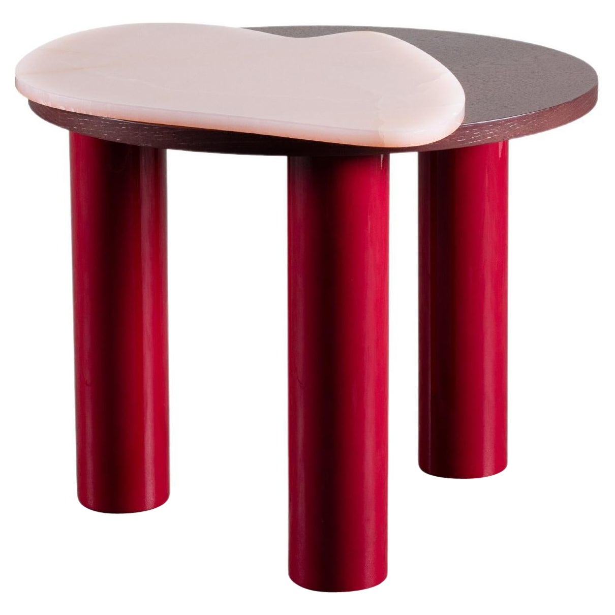 Organischer moderner Bordeira-Beistelltisch, rosa Onyx, handgefertigt Portugal von Greenapple