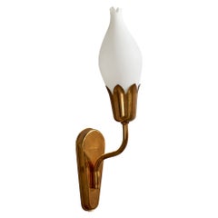 Fog & Mørup, Wall Light, Brass, Glass, Denmark, 1950s