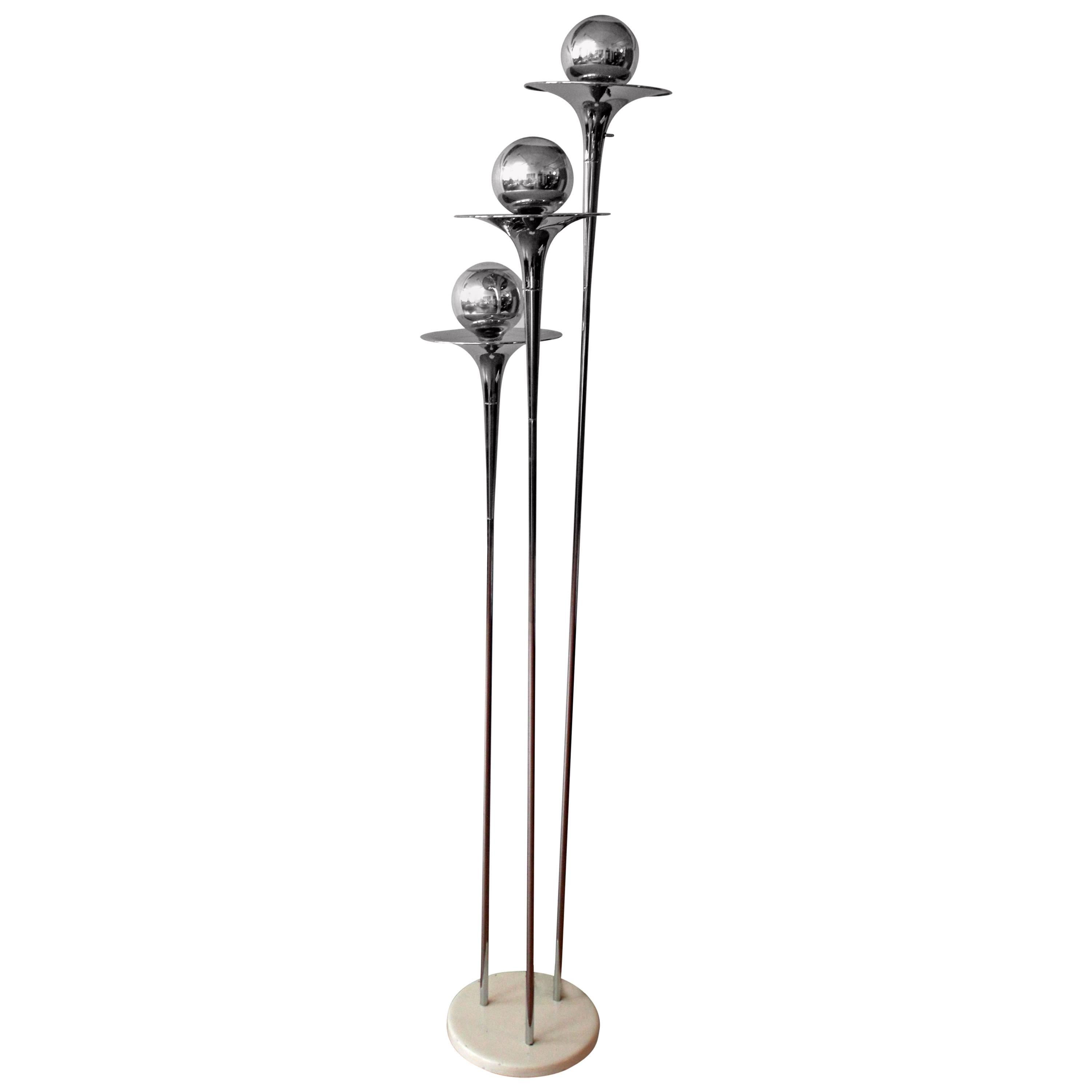 Tony Paul "Bellini Collection" Chrome Floor Lamp