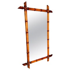 Antique Early C20th Faux Bamboo Mirror