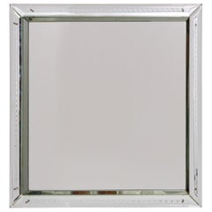 Grand miroir italien gravé des années 1940