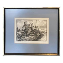 Cornelis Botke Signed Limited Ed. California Artist Etching Print Road to Bodega