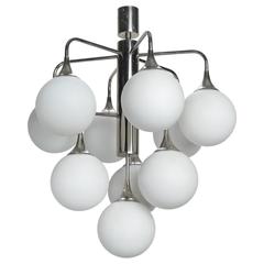 Used Mid-Century Mod Kalmar Ten Globe and Chrome Light Fixture