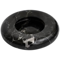 Sergio Asti Black Carrara Marble Scuplture Tray, Italy