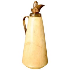 Retro 1960s Aldo Tura Beige Goatskin Pitcher, Midcentury