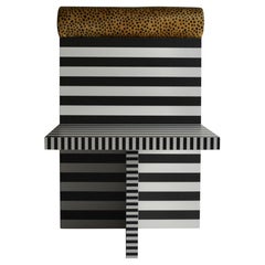 Ettore armchair, lim ed. 25pcs, memphis ode, black white animalier. Studio Greca