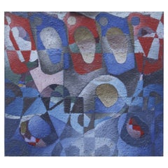 Jean Besnard (1922-2007) Astrazione geometrica, olio su pannello, 1986