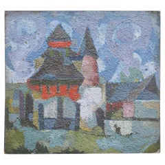 Jean Besnard (1922-2007) Cubist Landscape, oil on panel, 1984