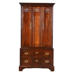 Henredon Georgian Carved Mahogany Armoire Dresser or Linen Press