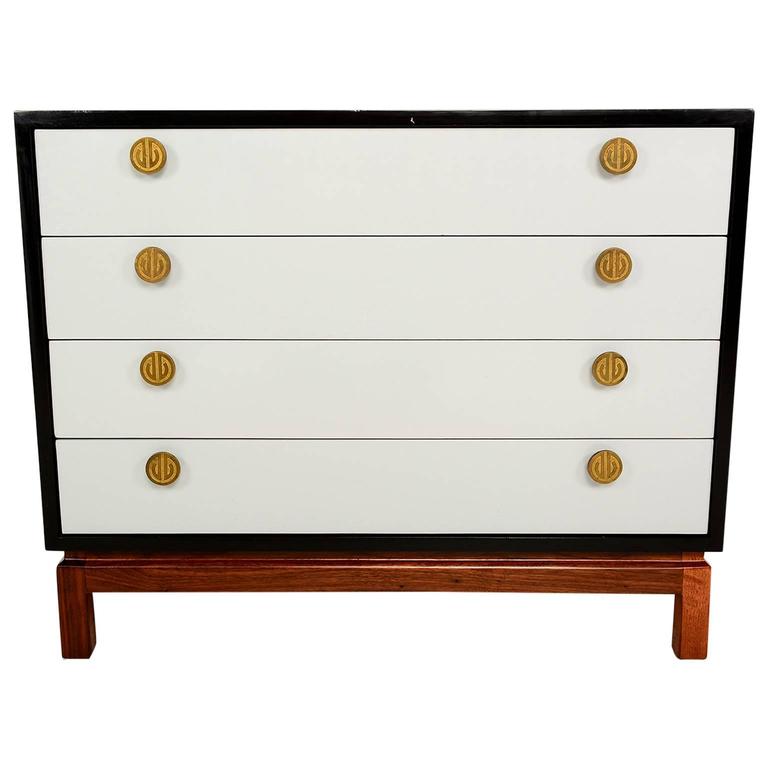 Mid Century Modern Cal Mode Dresser Walnut Wood With Brass Pulls At Mid Century Modern Cal Mode Dresser Walnut Wood With Brass Pulls For