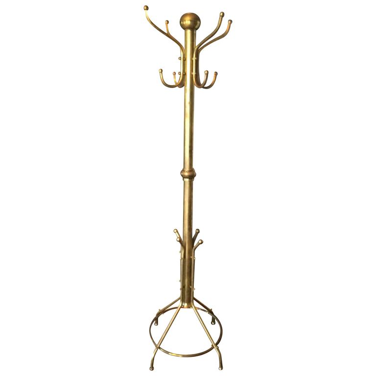 Brass Coat Rack Hall Tree at 1stdibs