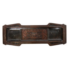 Tiffany Studios New York American Indian Patinated Bronze Pen Tray