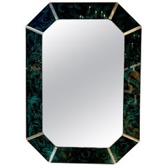 Modern Octagonal Malachite Mirror