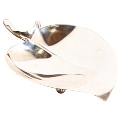 Tiffany & Co. Art Deco Sterling Silver Leaf Form Catchall Tray