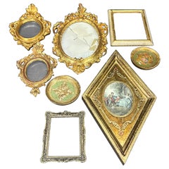 Collection'S di vassoi dorati e cornici d'arte italiane degli anni '50 circa