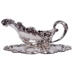 Gorham Victorian Classical Sterling Silver Sauciere auf Stand