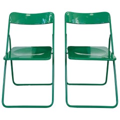 Paire de chaises vertes suédoises postmodernes des années 80 vintage Nils Gammelgaard Ikea "Ted"