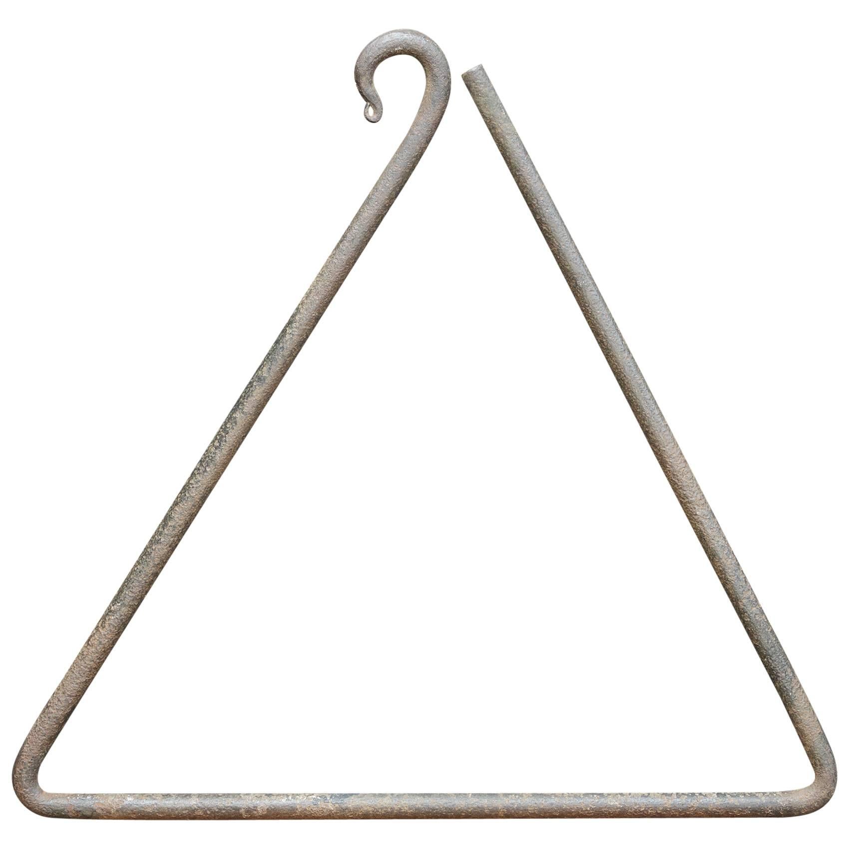 1950s American Studio Craft Iron Triangle Dinner Bell  For Sale