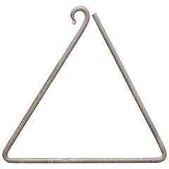 Retro 1950s American Studio Craft Iron Triangle Dinner Bell 