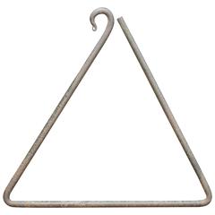 Vintage American Studio Craft Iron Triangle Dinner Bell 9