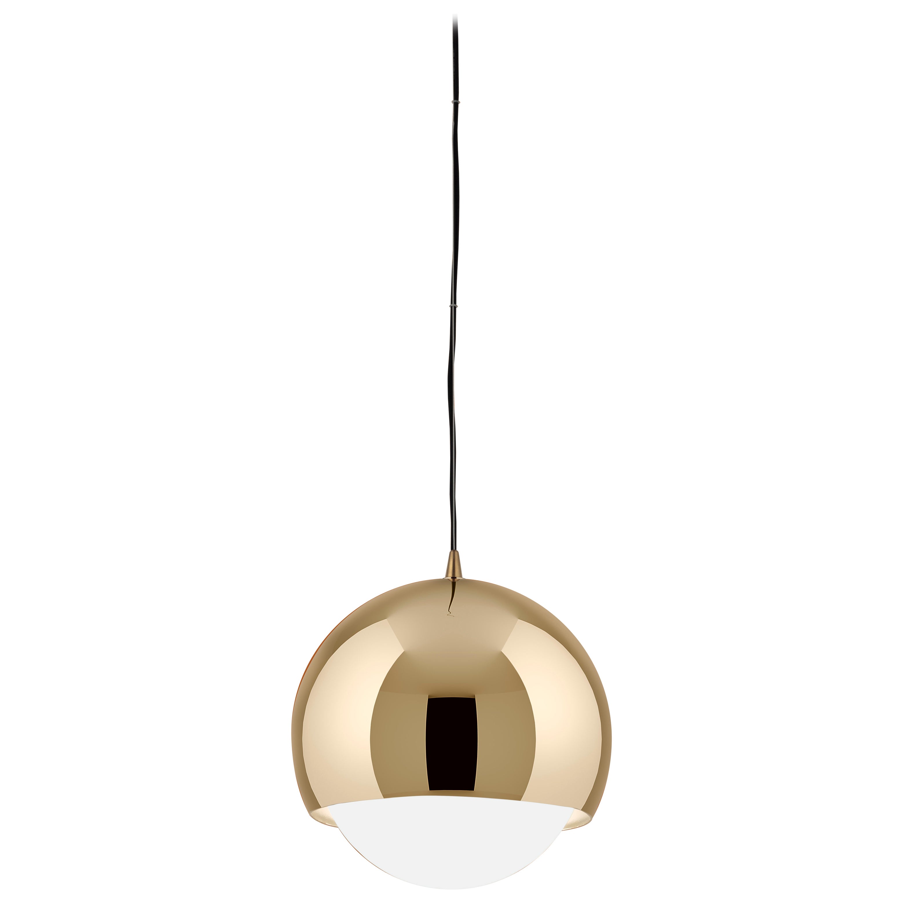 Lampada a sospensione Nobody Sphere in oro lucido di Euroluce Lampadari