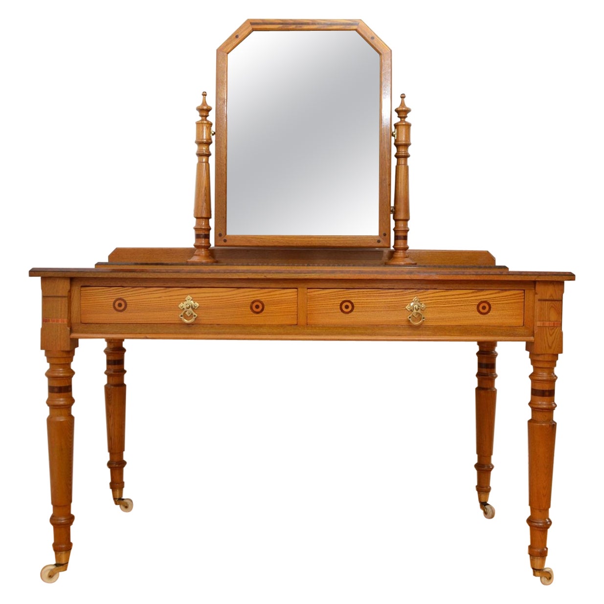 Victorian Ash Inlaid Dressing Table