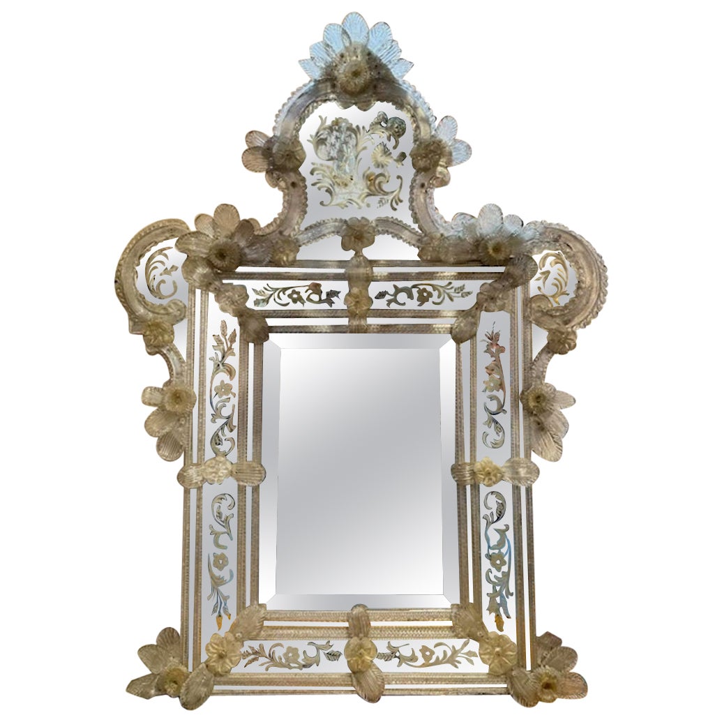 Specchio in vetro veneziano acidato