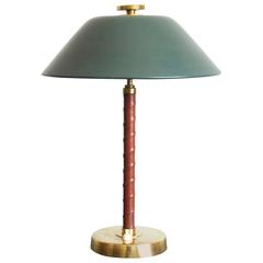 Einar Backstrom Desk Lamp in Brass and Leather