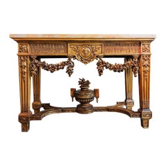 Ein schöner französischer Louis XVI Siena aus Goldholz und Marmor aus dem 19.  Konsole mit Marmorplatte