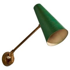 Lampada da parete di design italiano, ottone, metallo, Italia, anni '50