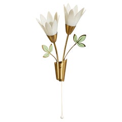 Swedish Designer, Wall Light, Brass, Acrylic, Sweden, 1970s
