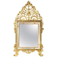 Antique 18th Century Louis XV Gilded Wood Mirror