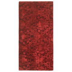 Rug & Kilim’s European Style Runner Rug in Burgundy with Floral Patterns