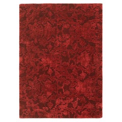 Rug & Kilim’s European Style Rug in Burgundy with Floral Patterns