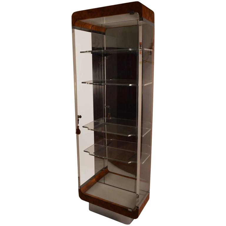Kagan Burl and Lucite Vitrine Display Case at 1stDibs