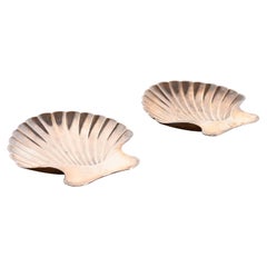 Tiffany & Co. Art Deco Sterling Silver Shell Form Catchall Trays, Pair