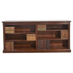 Large mahogany open bookcase