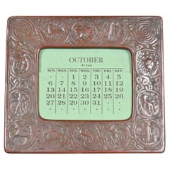 Tiffany Studios New York Zodiac Bronze Desk Calendar Holder or Picture Frame