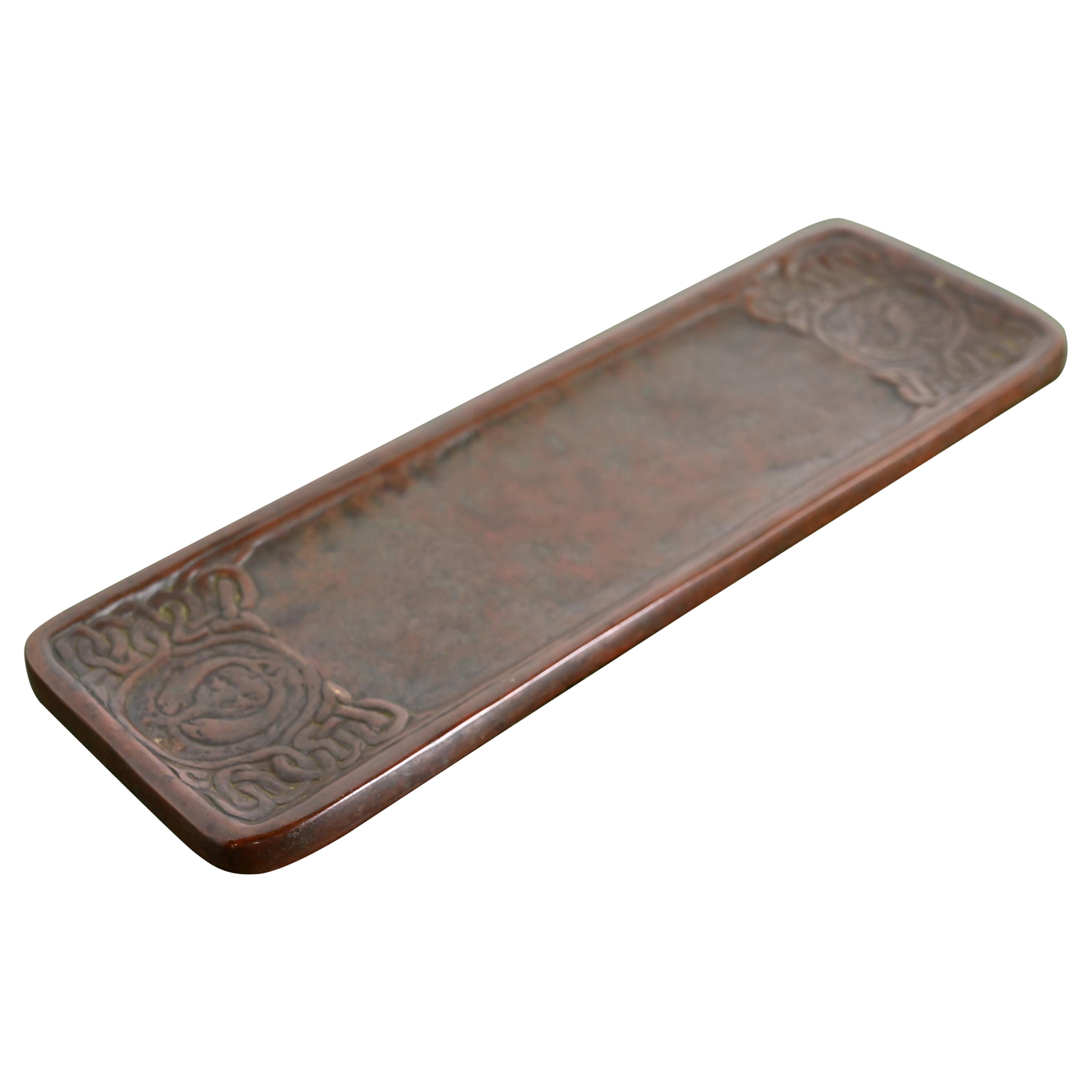 Tiffany Studios New York Zodiac Pattern Bronze Pen Tray