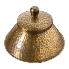 Roycroft Arts & Crafts Hammered Brass Over Copper Tintenfass